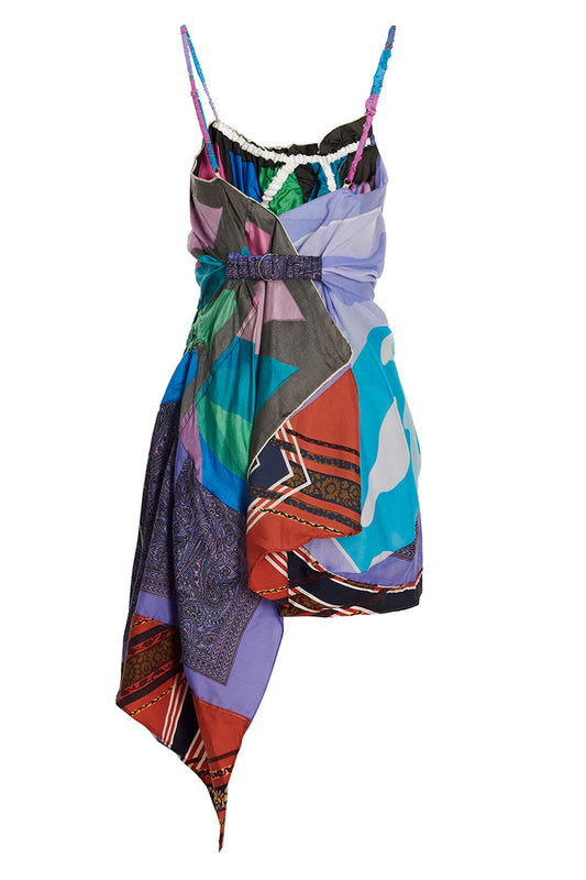 1/Off β Slip Scarf' dress with multicolor prints, thin str