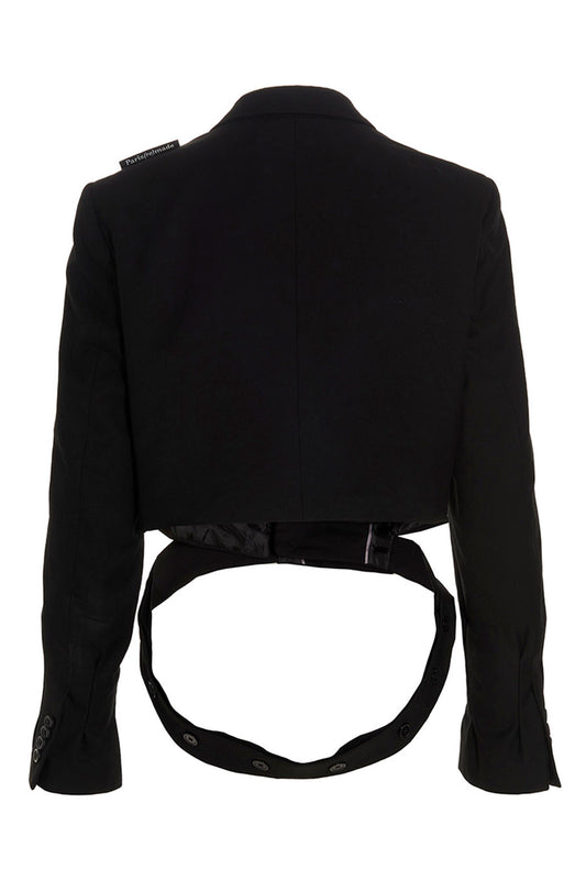 1/Off β Cropped' single-breasted blazer jacket with button