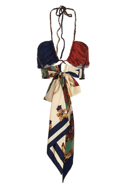 1/Off β Designer Scarf' multicolor fabric top with thin st