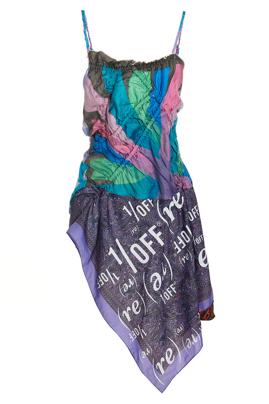 1/Off — Slip Scarf' dress with multicolor prints, thin str
