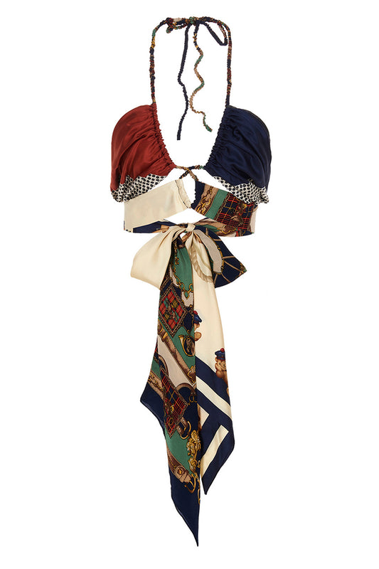 1/Off — Designer Scarf' multicolor fabric top with thin st
