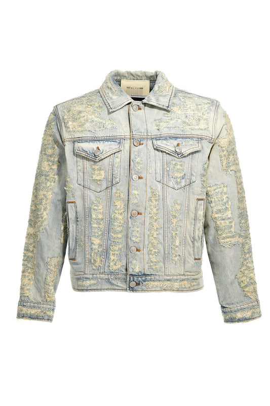 1017-Alyx-9Sm — all over 'Destroyed' effect cotton denim jacket, w